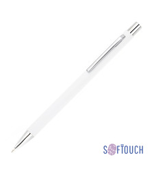 Ручка шариковая "Trade", покрытие soft touch, белый с логотипом