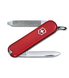 Нож-брелок VICTORINOX Escort, 58 мм, 6 функций, красный с логотипом