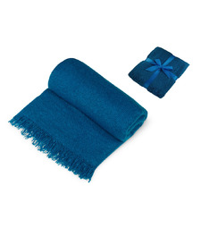 Плед акриловый Mohair, синий с логотипом