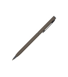 Ручка шариковая автоматическая BrunoVisconti® PALERMO цвет корпуса серый, soft-touch, 0.7 мм с логотипом