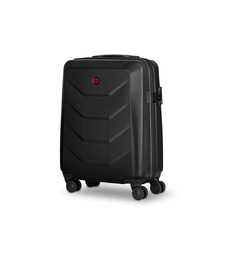 Чемодан WENGER Prymo, чёрный, малый, 40х55х20 см, 36 л, ABS+PC с логотипом