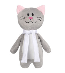 Мягкая игрушка Beastie Toys, котик с белым шарфом с логотипом