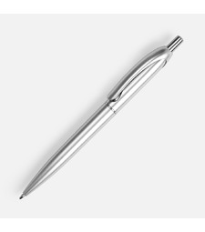 Ручка шариковая Bright Spark, серебристая с логотипом