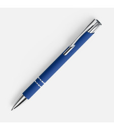 Ручка шариковая Keskus Soft Touch, ярко-синяя с логотипом