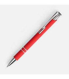 Ручка шариковая Keskus Soft Touch, красная с логотипом