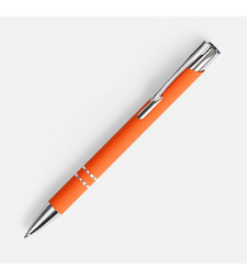 Ручка шариковая Keskus Soft Touch, оранжевая с логотипом