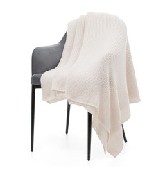 Плед Knitly, белый с логотипом