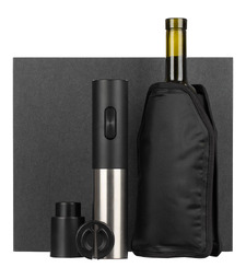 Винный набор Winetura, черный с логотипом