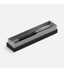 Ручка шариковая Eyeshot Soft Touch в футляре, черная с логотипом