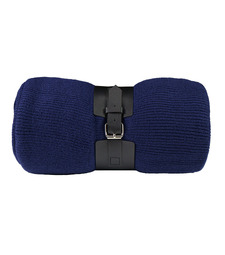 Плед  "Belt"; т.синий; 130 х 180 см; 100% акрил, с поясом с логотипом
