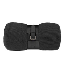Плед  "Belt"; чёрный; 130 х 180 см; 100% акрил, с поясом с логотипом