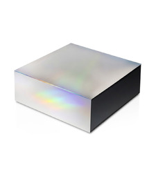 Подарочная коробка с голографическим шубером без печати Aurora, L, 260х260х100 мм. с логотипом