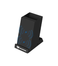 Беспроводная зарядка-подставка с подсветкой Glow box, черный (Р) с логотипом