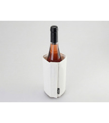 WINE COOLER SATIN WHITE/Охладитель-чехол для бутылки вина или шампанского, белый с логотипом