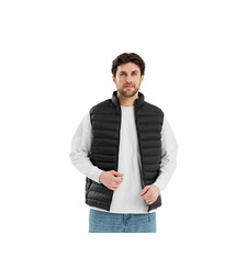 Стеганый жилет Uniqloud, черный с логотипом