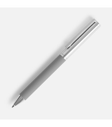 Ручка шариковая Eyeshot Soft Touch, серая с логотипом