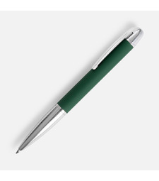 Ручка шариковая Arc Soft Touch, зеленая с логотипом