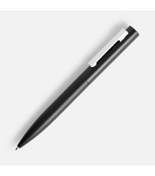 Ручка шариковая Inkolor, черная с белым с логотипом