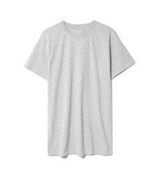 Футболка мужская T-bolka Stretch, серый меланж с логотипом