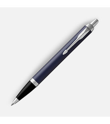 Ручка шариковая Parker IM Core Matte Blue CT, темно-синяя с черным с логотипом