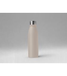 Стальная бутылка Rely, 650 мл, бежевый с логотипом