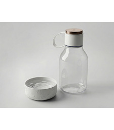 Бутылка для воды 2-в-1 Dog Bowl Bottle со съемной миской для питомцев, 1500 мл, белый с логотипом