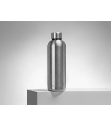Вакуумная термобутылка Cask Waterline, 500 мл, тубус, серебристый глянцевый с логотипом