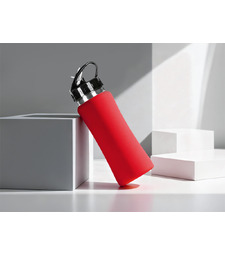 Бутылка для воды Bottle C1, сталь, soft touch, 600 мл, красный с логотипом