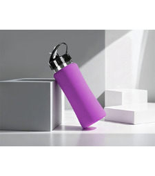Бутылка для воды Bottle C1, сталь, soft touch, 600 мл, фиолетовый с логотипом