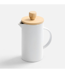 Френч-пресс Ceramero, белый с логотипом