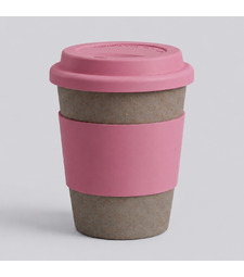 Стакан с силиконовой крышкой Cafe, dust pink с логотипом