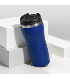 Термокружка Double wall mug C1, soft touch, 350 мл, синий с логотипом
