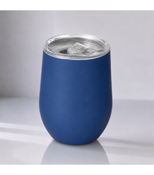 Термокружка Vacuum mug C1, soft touch, 370мл, синий с логотипом