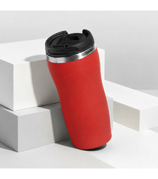 Термокружка Double wall mug C1, soft touch, 350 мл, красный (Р) с логотипом