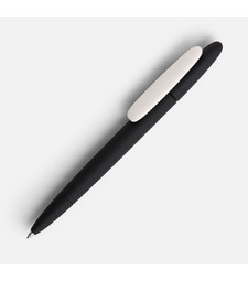 Ручка шариковая Prodir DS5 TRR-P Soft Touch, черная с белым с логотипом
