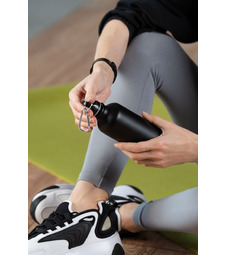 Бутылка для воды Funrun 400, черная с логотипом