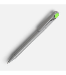 Ручка шариковая Prodir DS1 TMM Dot, серая с ярко-зеленым с логотипом