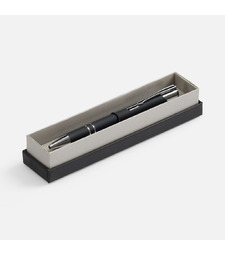 Ручка шариковая Keskus Soft Touch в футляре, черная с логотипом