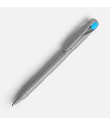 Ручка шариковая Prodir DS1 TMM Dot, серая с голубым с логотипом