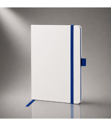 Блокнот ColorNote White, твердая обложка A5, 80 листов, белый с синим с логотипом
