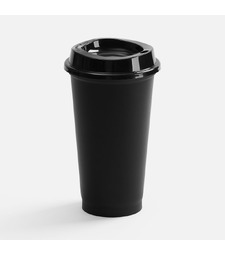 Стакан с крышкой Color Cap, ver.2, черный с логотипом
