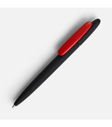 Ручка шариковая Prodir DS5 TRR-P Soft Touch, черная с красным с логотипом