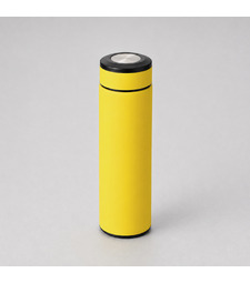 Вакуумный термос Vacuum Flask C1, soft touch, 420мл, желтый с логотипом