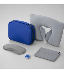 Набор для путешествий Comfy Flight, синий с логотипом