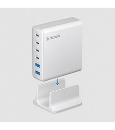 Зарядная станция 4xUSB Type-C, 2xUSB, PD, QC, 160Вт, белый, Deppa с логотипом