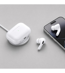 Беспроводные наушники с микрофоном Air Pro 2, TWS, BT 5.3, 300 мАч, QI, белый, Deppa с логотипом