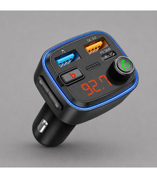 FM-трансмиттер Wave Pro, QC/PD, LED, 48Вт, ENC, Bass boost, черный, Deppa с логотипом