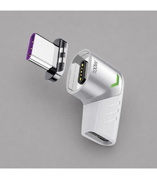 Адаптер USB-С - USB-C, магнитный, белый, Deppa с логотипом