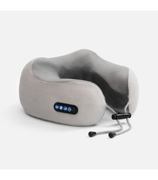 Дорожная подушка-массажер inRelax, ver.2, серая с логотипом