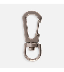 Застежка-карабин Snap Hook, S, серебристая с логотипом